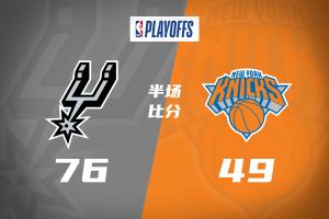 天王山见了？马刺76-49半场领先27分 文班16分0失误